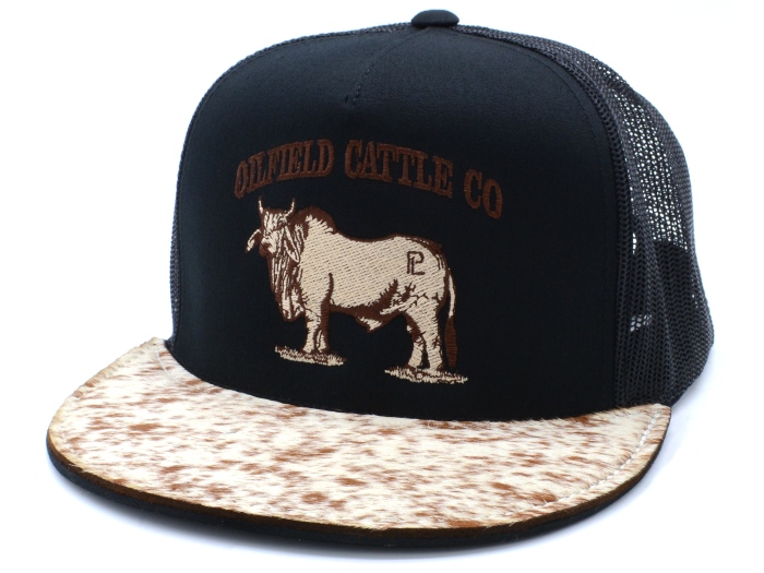 Retro Cow Cattle Grundy County Auction Western Country Farm Flat Bill  Trucker Hat