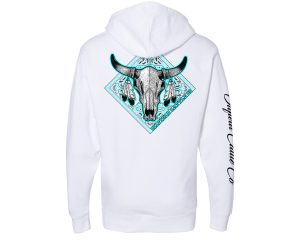 Paisley Skull Hoodie - White